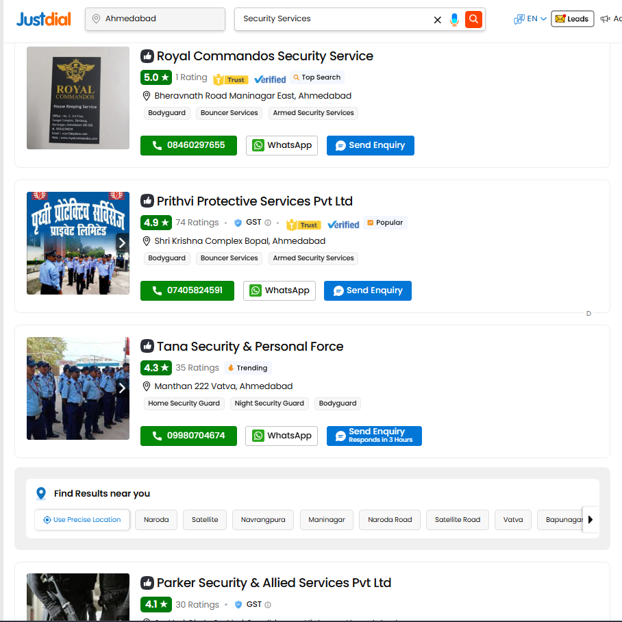 vendor of Security Services in Ahmedabad 