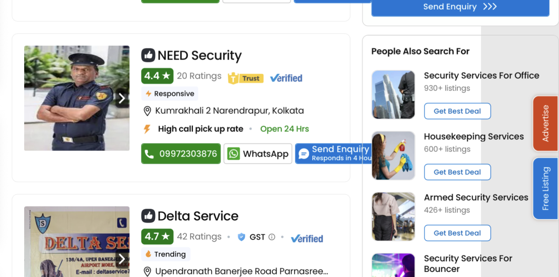 vendor platform for security service in kolkata