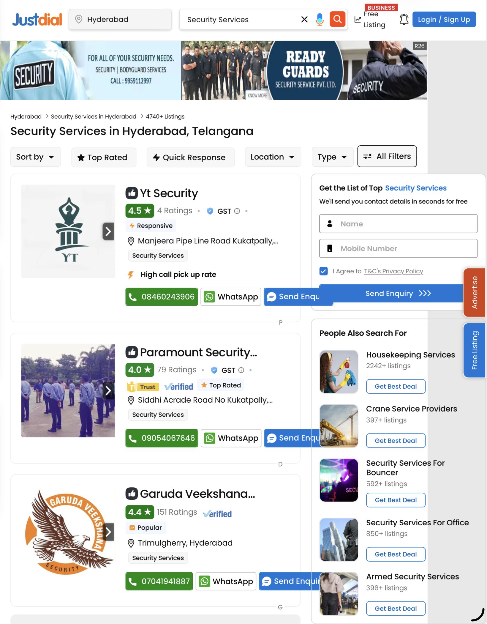 Top 8 Security Services in Hyderabad: Best Trusted Agencies 2 service vendor platform